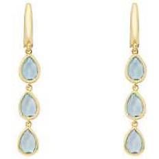 Topaze Boucles d'oreilles Latelita Sardinia triple teardrop earrings gold blue topaz