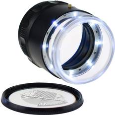 Rongon Mini Handheld Jewelry Eye Loupe with 8 LED Lights and Reticle Scale 10X 25MM Portable Magnifier for Gems Jewelry Rocks Hobbies Antiques Models