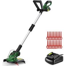 Strimmers Grass Trimmers SnapFresh Electric Weed Wacker 20V Cordless Weed Eater w/ 2.0Ah Liion Battery & Fast Charger, Cordless Lawn Trimmer for MultiAngle Cutting, Grass Edger for Garden & Yard