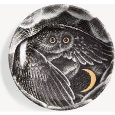 Ashtrays Fornasetti Ashtray Civetta nella notte white/black/gold 100% porcelain
