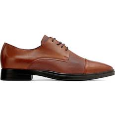 Karl Lagerfeld Paris Men's Cap Toe Leather Oxford Shoes Cognac