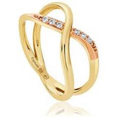 Gold - Wedding Rings Clogau Kiss Diamond 9ct Yellow Gold Crossover Ring