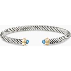 David Yurman Children Bracelets David Yurman Cable Kids Bracelet in Sterling Silver with 14K Yellow Gold and Sapphires