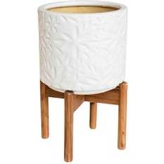 Pots, Plants & Cultivation Ivyline Aspen Flower White Planter H40Cm