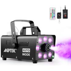 Party Machines Agptek Upgraded Fog Machine, Smoke Machine with 13 Colorful LED Lights and RGB Light Effect, 500W 2000CFM Fog with 2 Wired and Wireless Remote