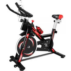 Bigzzia Adjustable Seat Spin Bike Black-Red 8Kg Flywheel