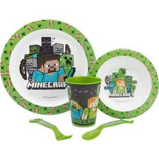 Green Children's Cutlery Storline Kids Minecraft Dinner Tableware Set