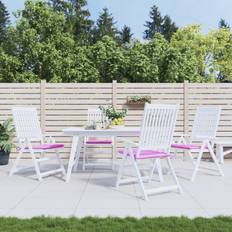 Kussens voor stoel vidaXL Tuinstoelkussens 4 st 50x50x3 cm Stof Roze