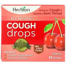 Halsont Receptfria läkemedel Herbion Naturals All Natural Cough Drops Cherry Drops