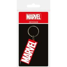 Marvel Logo Keyring - White/Red