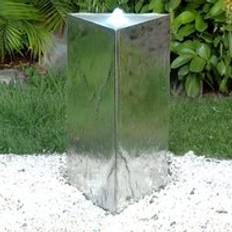 Primrose Triangular Stainless Steel Water Feature Pillar Fountain