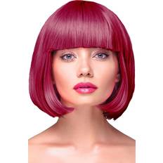 Peruker PartyPal Party Wig Short Straight Burgundy Hair