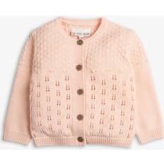 Babies Cardigans The Little Tailor Baby Cotton Pointelle Knit Cardigan, Pink