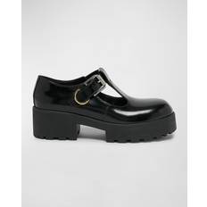 Givenchy Low Shoes Givenchy Voyou Baby Leather Mary Jane Loafers BLACK