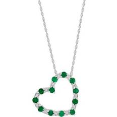 Effy Charms & Pendants Effy Sterling Silver Diamond and Natural Emerald Pendant, in 16 in