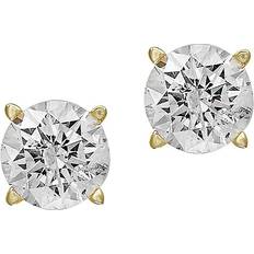 Effy Earrings Effy Women's 14K Yellow Gold & TCW Diamond Stud Earrings one-size