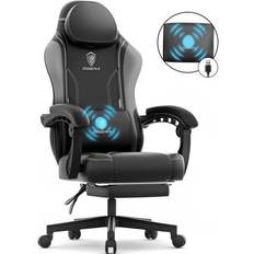 Dowinx Gaming Chairs Dowinx Gaming Chair with Pocket Spring Cushion, Ergonomic Computer Chair with Footrest and Lumbar Support for Office or Gaming, Grey