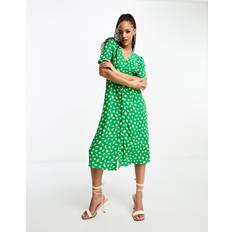 Nobody's Child Alexa Lemon Print Midi Dress - Green Yellow