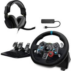 Game Controllers Logitech Sold by: Focus Camera, G29 Driving Force Racing Wheel and Floor Pedals with Headset Bundle