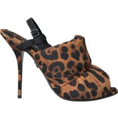 Dolce & Gabbana Sandalias de tacón Dolce & Gabbana Brun Leopard Slingback Heels Sandals Shoes No Color