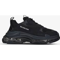 Balenciaga Men Trainers Balenciaga Mens Black Men's Triple Leather and Mesh Mid-top Trainers