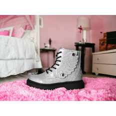 Silver Boots Children's Shoes Lelli Kelly Girls boots silver glitter wing laced biker shoes eu30 ng