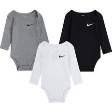 Nike 1-3M Bodysuits Nike Essentials Baby 0-9M 3-Pack Long Sleeve Bodysuits in Grey, 0-3M 56K734-042 0-3M