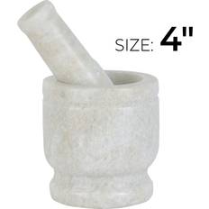 Royalford White, 4inch/10cm Mortar & Pestle Marble Salt Mill, Pepper Mill