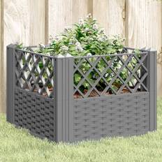 Vasi, Piante e Coltivazione vidaXL Fioriera Giardino Picchetti 43.5 x 43.5 x 43.5 cm - Grigio Chiaro