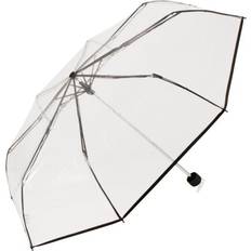 Umbrellas Soake Clear See Through Folding Umbrella with Black Ribbon Trim