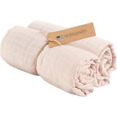 Borganäs Muslinwrap Barnfilt Rosa 2-set