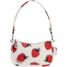 Bags Coach Swinger Bag 20 With Strawberry Print - Silver/Chalk Multi