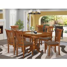 Oval Dining Sets East West Furniture PORT7-SBR-C Dining Set 42x60" 7