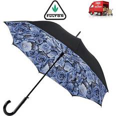 Fulton Umbrellas Fulton liquid rose bloomsbury black walking umbrella open double lining