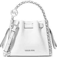 Michael Kors White Bucket Bags Michael Kors Mina Small Chain Crossbody Bag - Optic White