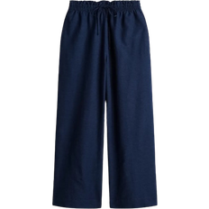 H&M Linen Blend Trousers - Navy Blue