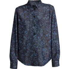 Denim Shirts - Women Giorgio Armani Floral Motif Shirt - Denim