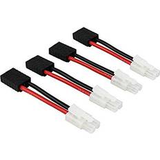 4pcs Male Tamiya to Female TRX Traxxas Connector Adapter Cable for RC Airplane Lipo NiCd NiMH Battery ESC Charger Pack of 4