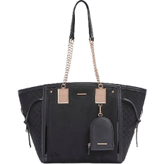 River Island Suedette Wing Pouch Tote Bag - Black