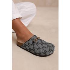 Grey - Women Loafers Where's That From Womens 'Dublin' Open Back Slip On Loafer With Gold Detail Grey