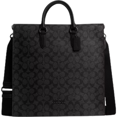 Coach Dylan Large Tote Bag In Signature Canvas - Gunmetal/Charcoal/Black