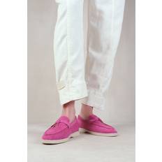 Pink Loafers Where's That From Womens 'Pegasus' Slip On Loafers With Accessory Detailing Fuchsia