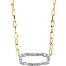 Effy Necklaces Effy 1/2 ct. t.w. Diamond Necklace in 14K Two-Tone Gold, in White Gold 16 in