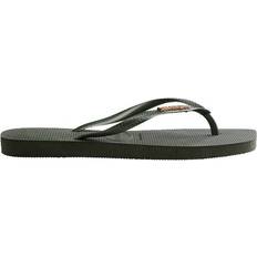 Green Flip-Flops Havaianas Square Logo Metallic - Green/Olive