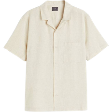 H&M Men Shirts H&M Regular Fit Linen-Blend Shirt - Light Beige