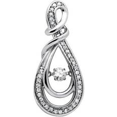 SI (1-2) Charms & Pendants Jewelry Unlimited Inifinity Tear Drop Dancing Pendant - Silver/Diamonds