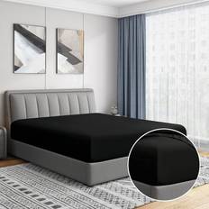 Cathay Home Luxury Wrinkle & Fade Resistant Bed Sheet Black (190.5x99.1cm)