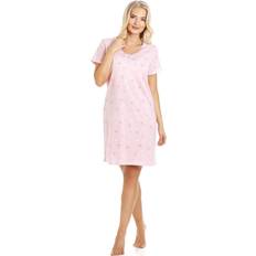 Pink - Women Nightgowns Camille 10/12 Womens Soft Cotton Summer Nightdresses Pink