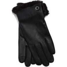 Women Gloves & Mittens Lauren Ralph Lauren Women's Faux Fur Lined Leather Gloves, Black