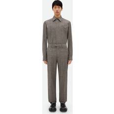 Herr - Silke/Siden Byxor Bottega Veneta Straight-Leg Tweed Trousers - Men - Brown